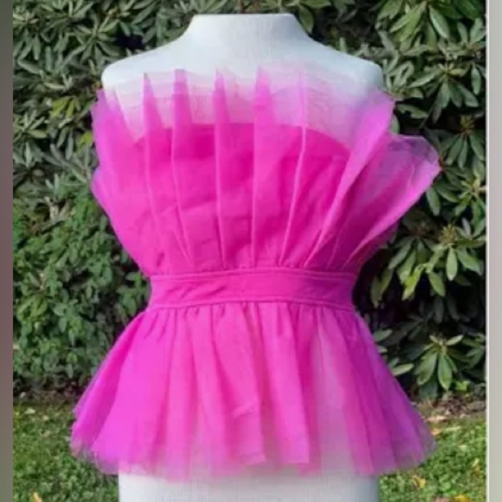 Sincerely Jules Bright Pink Tulle Top